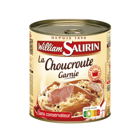 a can of William Saurin choucroute 800g